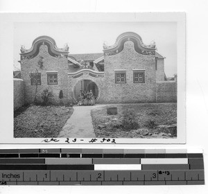 The entrance to the Luoding orphanage, China, 1928