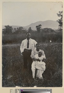 Portrait of Father Harry and his family, Malawi, ca.1925