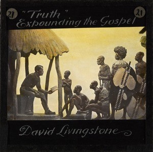 David Livingstone Expounding the Gospel, Africa, ca.1875-ca.1940