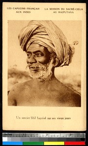 Elderly Bhil man, Rajasthan, India, ca.1920-1940