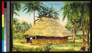 Round thatched house in rural area, Nigeria, ca.1920-1940