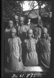 Miss Borloz with African girl scouts, southern Africa