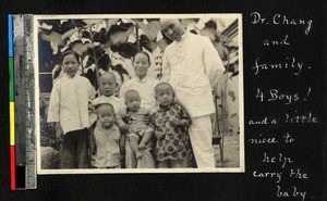 Dr. Chang and his family, Ningbo, Zhejiang, China, ca. 1885