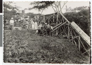 Joining of cement pipes for a mill, Ayra, Ethiopia, 1939