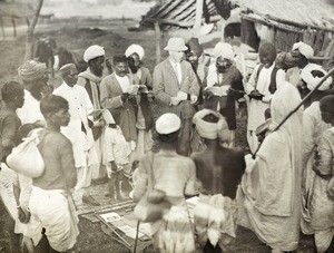 Mr Wynd preaching in Harnatar market, India, 1925