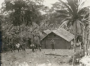Chief in front of his hut in the moutains of Batongtou, in Cameroon