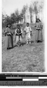 Maryknoll Sisters and boys, Peng Yang, Korea, ca. 1920-1940