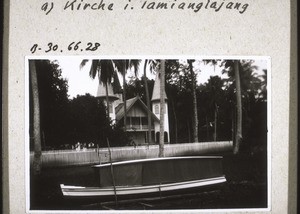 Church in Mandomai (in front Rev. Jeschawitz' motor boat)