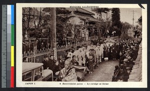 Traditional funeral procession, Japan, ca.1920-1940