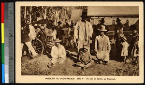 Lepers gathering outdoors, South Africa, ca.1920-1940