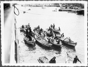 Harbour vendors, Port Said, Egypt, 1927