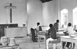 Karagwe Diocese, Tanzania. Nkwenda Bible School, started in 1982. The three year Evangelist Edu