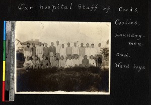 The staff at Xianfu Hospital, Xianfu, Shaanxi, China, ca. 1885