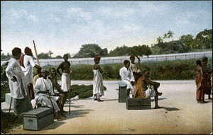 African porters gathering, East Africa, ca. 1900-1908