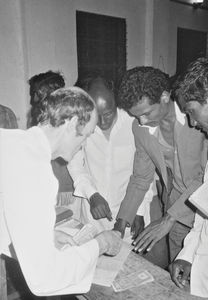 Bangladesh Lutheran Church/BLC, Birganj, December 1985. Missionary Rev. Jens Fischer-Nielsen pa