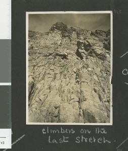 Rock climbing, Mount Kenya, Kenya, ca.1930