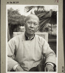 Pastor Ho Schu tet, the chinese chairman of our church council (1928)