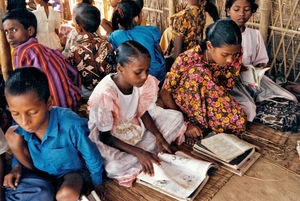 Teaching at a primary school in Bangladesh