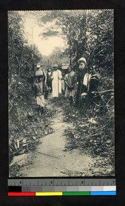 Missionaries on a forest trail, Congo, ca.1920-1940