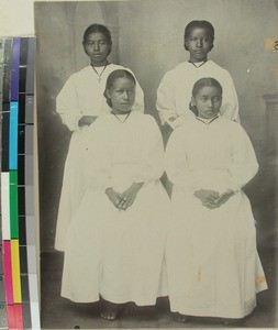 Four Malagasy confirmants, Antananarivo, Madagascar, ca.1910