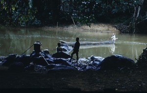 At a ford, Tikar plain, Centre Region, Cameroon, 1953-1968