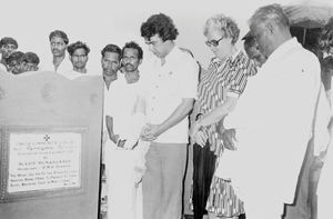 Kalrayan Hills, South India. Prayer after inauguration of the Cross Community Centre at Kariyal