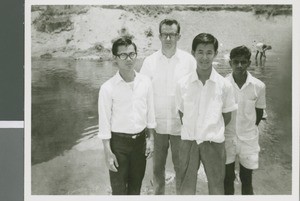 Don Green with Baptismal Candidates, Ipoh, Perak, Malaysia, 1968