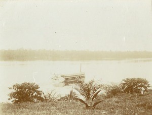 Boat on the Ogooue river, in Gabon