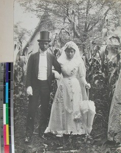 Ramavo and Rafama's wedding, Antsirabe(?), Madagascar, ca.1910(?)