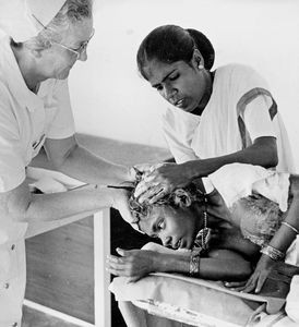 Danish Mission Hospital, Tirukoilur, Arcot, South India, 1968. DMS Missionary, Sister Ingeborg