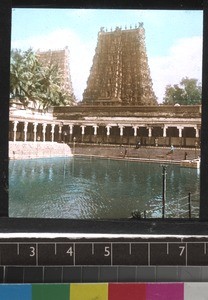 Indian temple and tank, south India, 1924