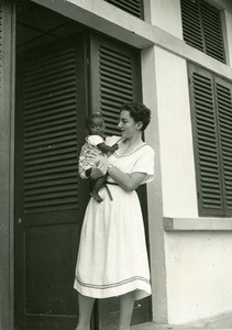 Miss Roy with Ada, in Ebeigne, Gabon