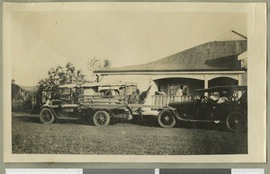 Mission vehicles, Chogoria, Kenya, ca.1926