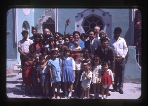 Group in front of the Church of Christ, Mexico