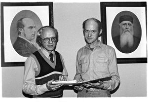 Danish Santal Mission, 1983. Secretary General, Jørgen Nørgaard Pedersen (left) and Missionary