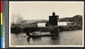 Tomb near canal, Ningbo, Khejiang, China, ca.1930-1940