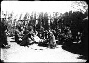 African men drinking beer, Lemana, South Africa, 1908