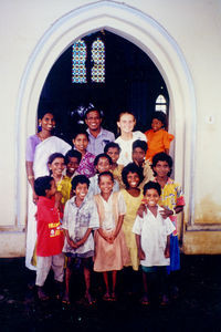 Madras/Chennai, Tamil Nadu, South India, 1996. School homework with street children, in the Par