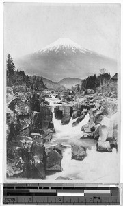 Boys standing by a river, Japan, ca. 1920-1940