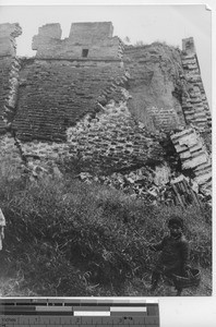 A collapsed wall at Fushun, China, 1938