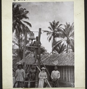 Chapel in Fiko (Cameroon). The bell is a Wurttemberg railway bell