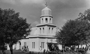 South Arcot District, India. Holy Cross Church at Ulundurpet on the Consecration Day, 21st Dece