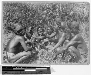 Group of Igorot men in Northern Luzon, Philippines, 1914