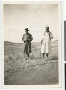 Zulu chief with companion, Melmoth, South Africa