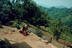 A typical day for women in rural Nepal is like this: During all the meals, the woman is eating