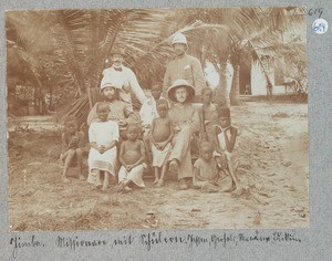 Missionaries with pupils, Jimba, Kenya, ca.1900-1902