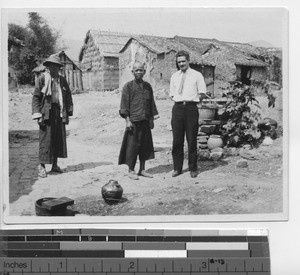 Dr. Blaber with patients at leprosarium at Jiangmen, China, 1934