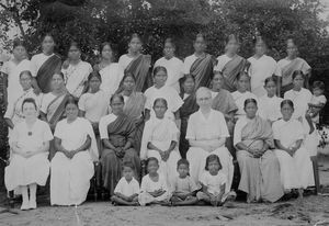 South Arcot, India. Teachers and students at the Bible School in Darisanapuram, Cuddalore, Apri