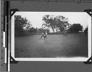 Playing football, Usoke, Unyamwezi, Tanzania, 1933