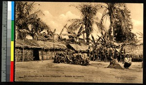 Soldiers come to a village, Congo, ca.1920-1940